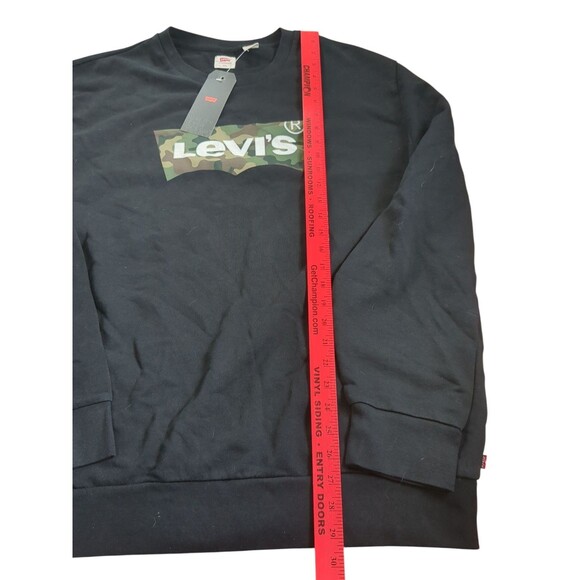 Levis Graphic Crewneck NWT Dark Black Sweatshirt 194920064 Camo Mens Size  XXL - Picture 4 of 7
